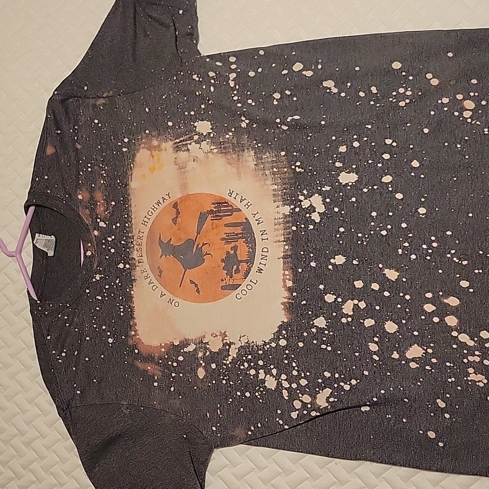 Gildan Gray Bleach Splatter Graphic Tee - Size XL